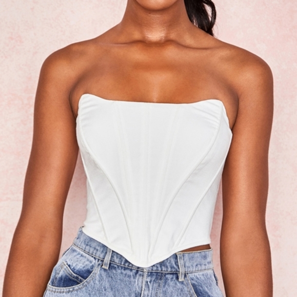 House of CB Juana White Shaped Top Boned Corset - Picture 8 of 15